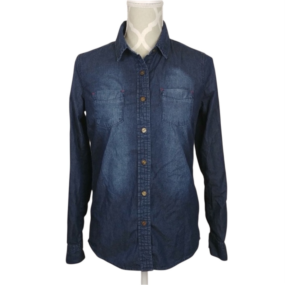 Roots SouthWestern Lightweight Denim Blue Shirt 100% cotton Sz L Ranch Rodeo - Picture 2 of 15